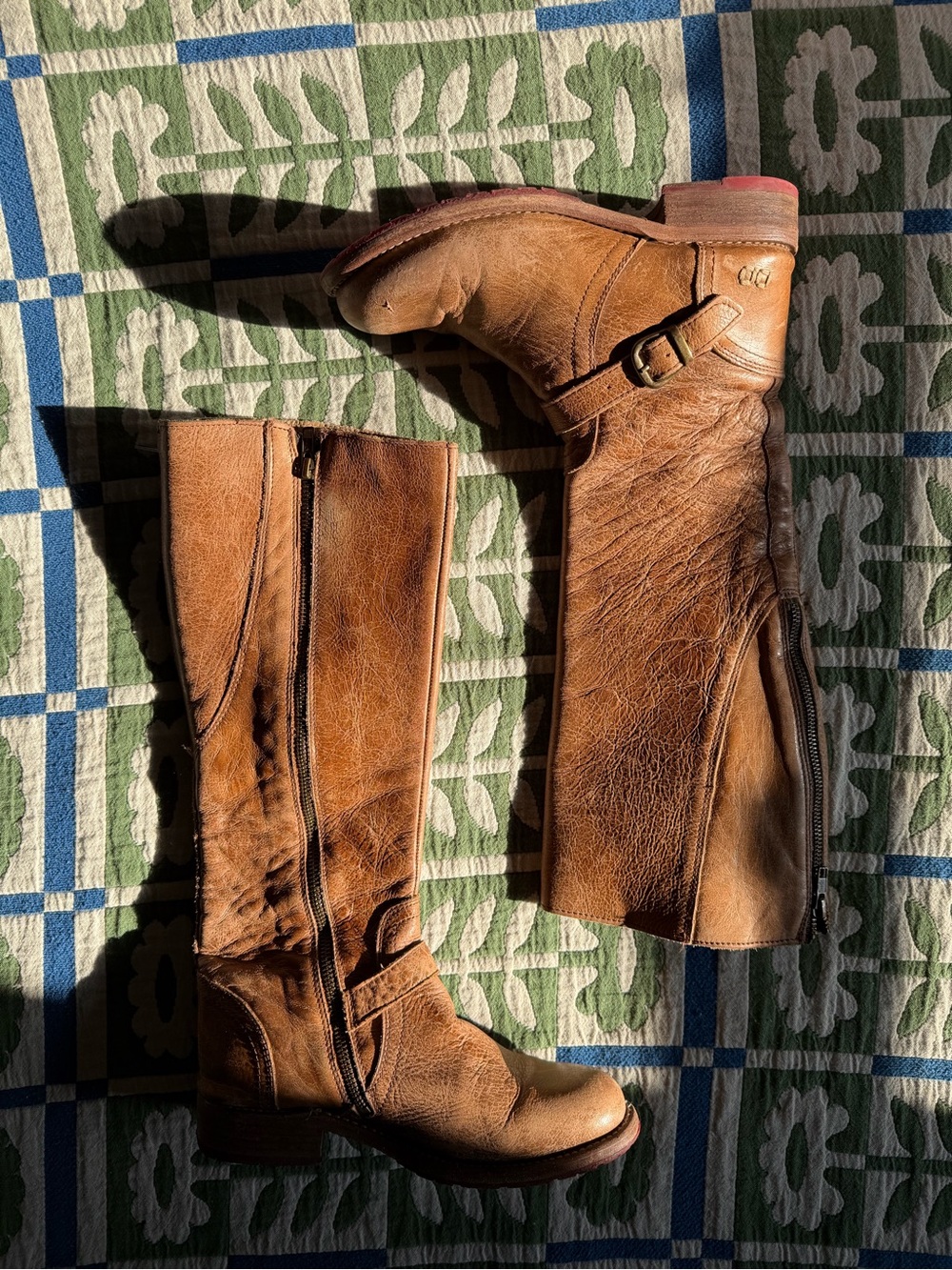 Bed Stu Tan Leather Knee-High Riding Boots